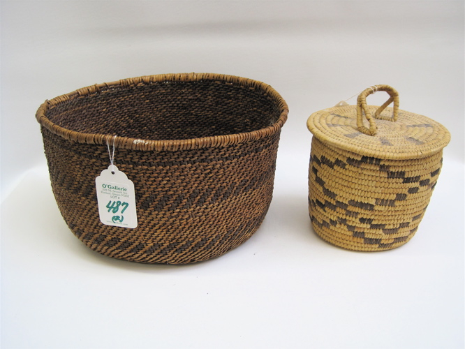 Appraisal: TWO NATIVE AMERICAN INDIAN BASKETS a Havasupai Nevada storage basket