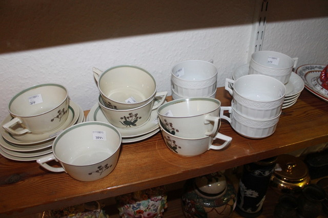 Appraisal: A ROYAL COPENHAGEN TEA SET of six cups and saucers