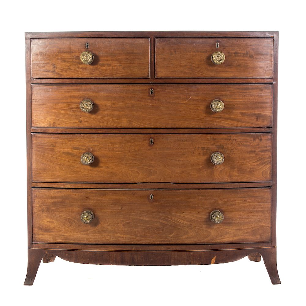 Appraisal: George III Mahogany Bowfront Chest of Drawers Late th early