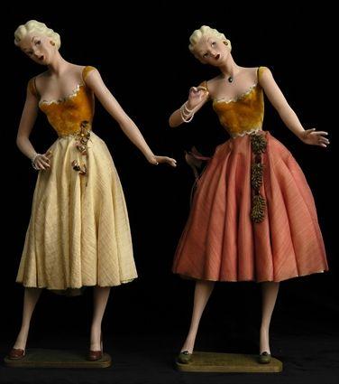 Appraisal: PAIR OF 'S COMPOSITION MANNEQUINS Each with head tilted to