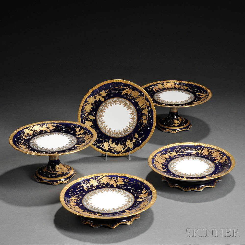 Appraisal: Eighteen-piece G rard Dufraisseix Abbot Porcelain Dessert Service Limoges France