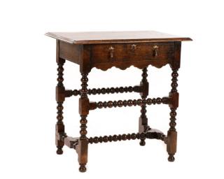 Appraisal: William and Mary Style Stained Oak Dressing Table An th