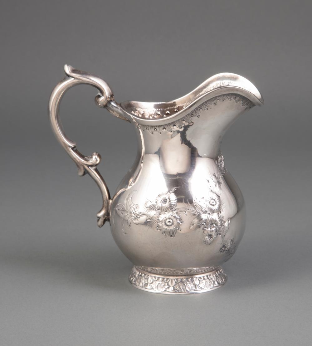 Appraisal: New Orleans Coin Silver Cream Pitcher ret Henry Peat Buckley