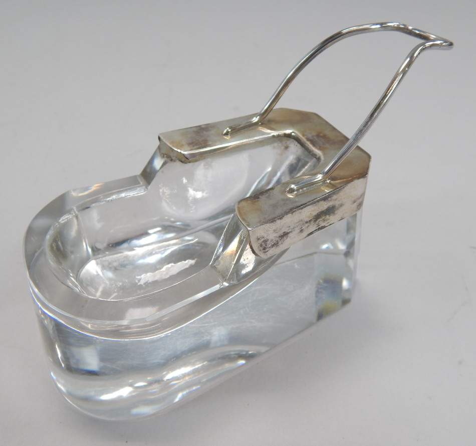 Appraisal: A George V glass and silver mounted pipe stand London