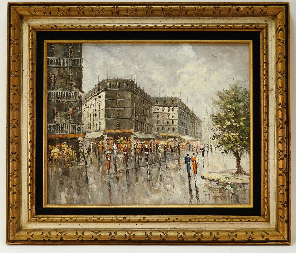 Appraisal: C French Expressionist Parisian Street Painting France th Century Depicting