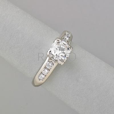 Appraisal: DIAMOND ENGAGEMENT RING Transitional cut diamond approx ct flanked by