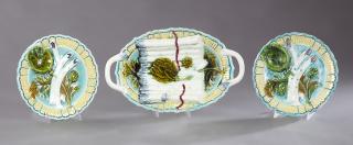 Appraisal: Thirteen Piece French Majolica Artichoke and Aspar Thirteen Piece French