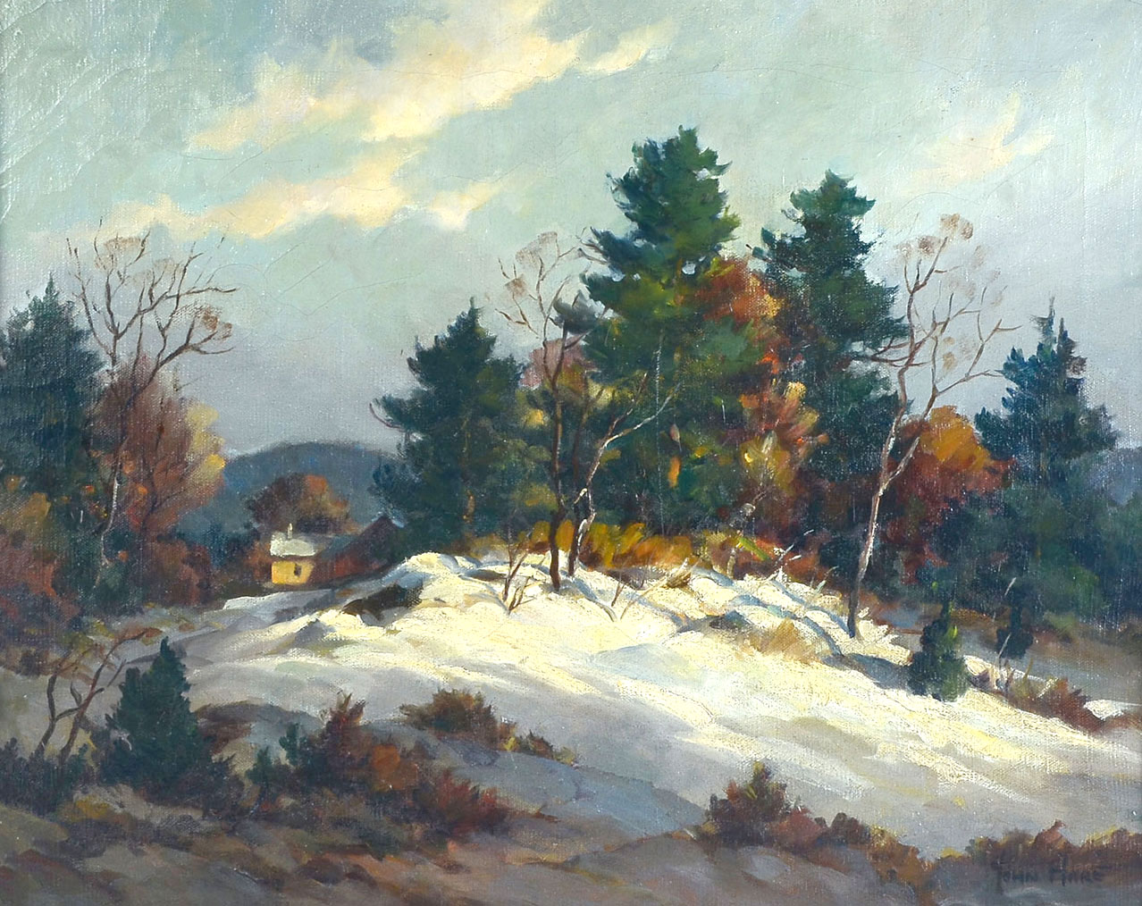 Appraisal: HARE John American - Mid-Winter New England Oil on Canvas