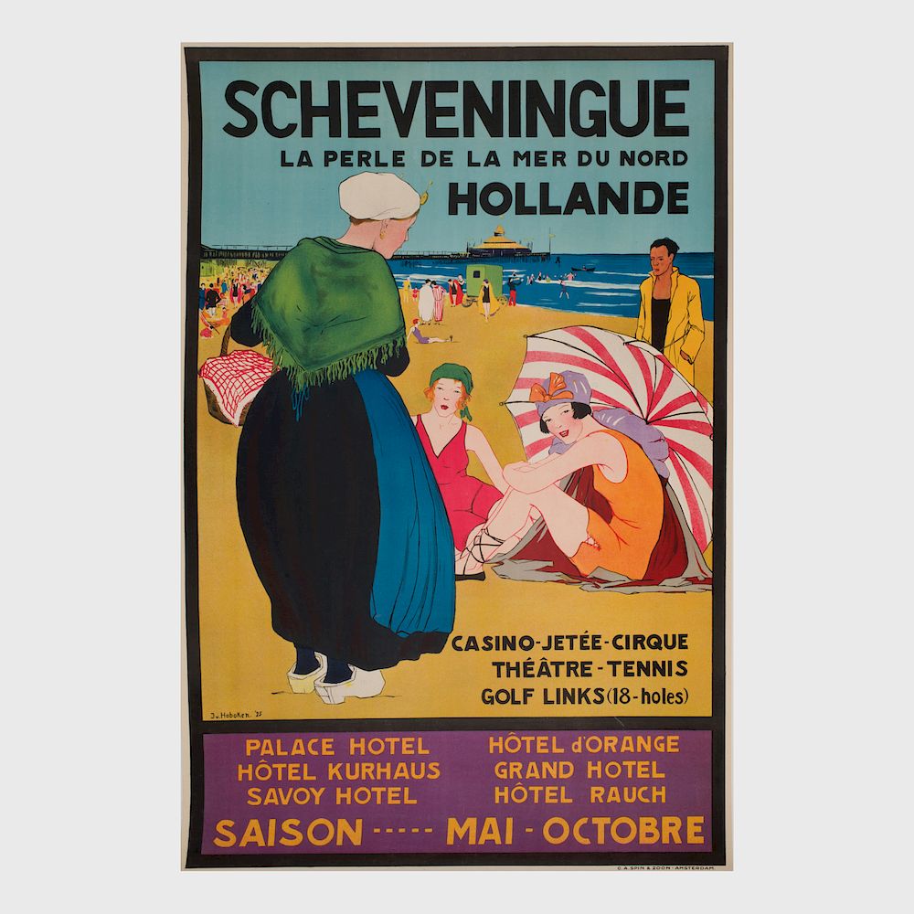 Appraisal: Jemmy Van Hoboken - Scheveningue Holland Lithographic poster mounted on