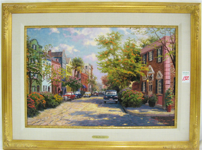 Appraisal: THOMAS KINKADE COLOR LITHOGRAPH ON CANVAS California born titled Rainbow