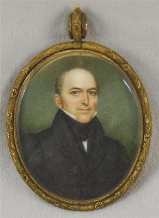 Appraisal: NATHANIEL ROGERS American - PORTRAIT MINIATURE OF A GENTLEMAN watercolor