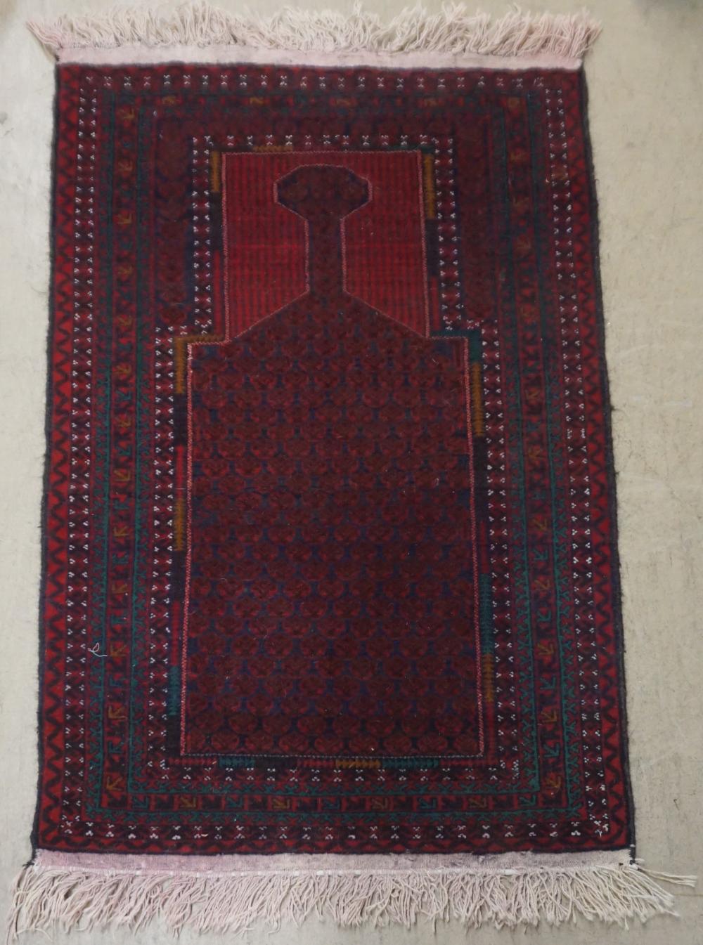 Appraisal: AFGHAN PRAYER RUG FT IN X FT INAfghan Prayer Rug