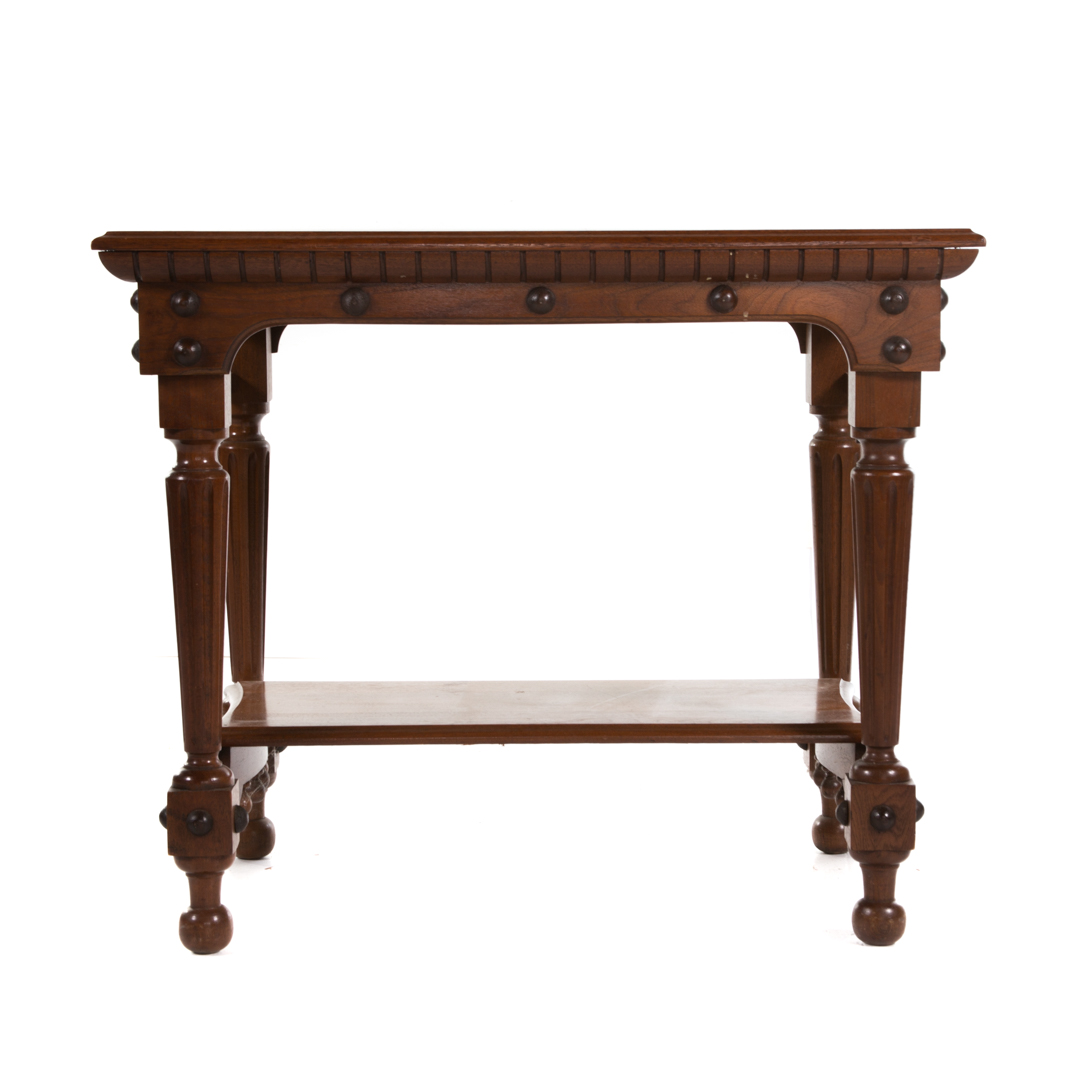 Appraisal: Victorian Eastlake style walnut library table late th century flat