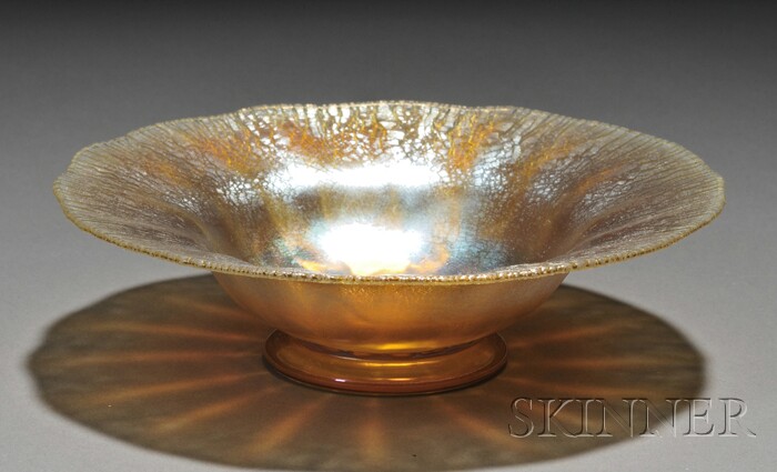 Appraisal: Tiffany Gold Favrile Bowl Iridescent glass New York th century