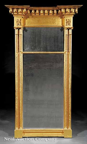 Appraisal: An American Classical Giltwood Pier Mirror early th c labeled