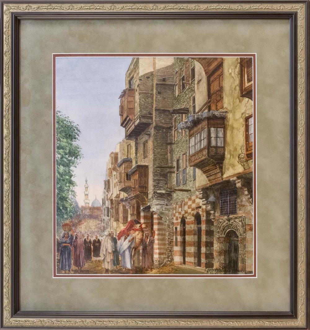 Appraisal: FRIEDRICH FRANK AUSTRIA - CAIRO WATERCOLOR ON PAPER X SIGHT