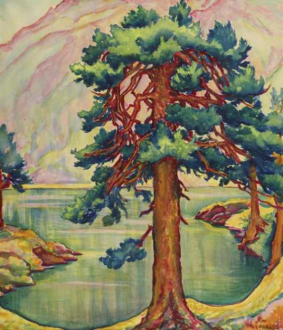 Appraisal: PORGES CLARA Berlin - Samedan Tree Watercolour on paper Signed