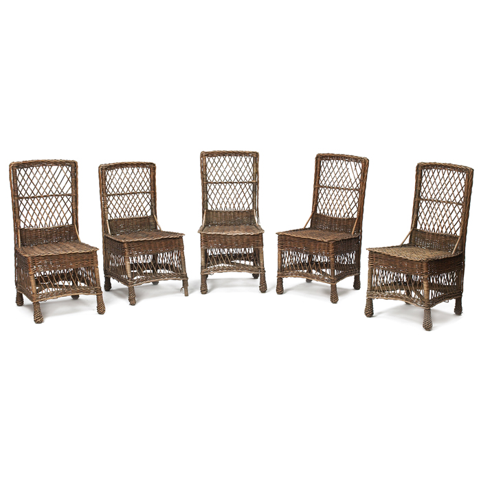 Appraisal: Arts Crafts side chairs set of five