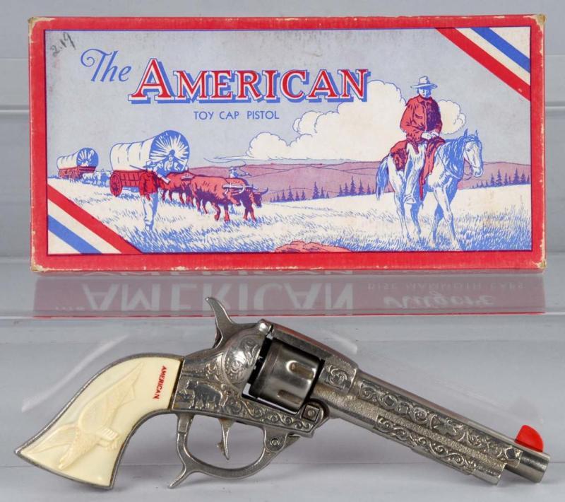 Appraisal: Cast Iron Kilgore American Cap Gun Description Includes box Toy