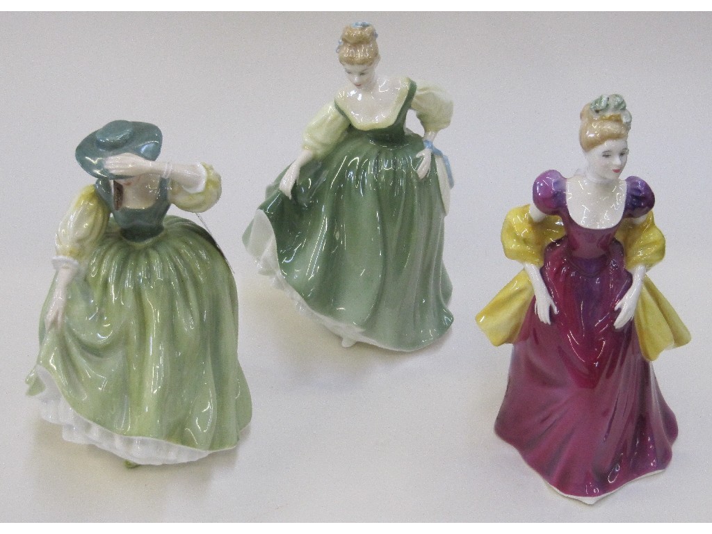 Appraisal: Three Royal Doulton figures 'Buttercup' HN 'Loretta' HN and 'Fair