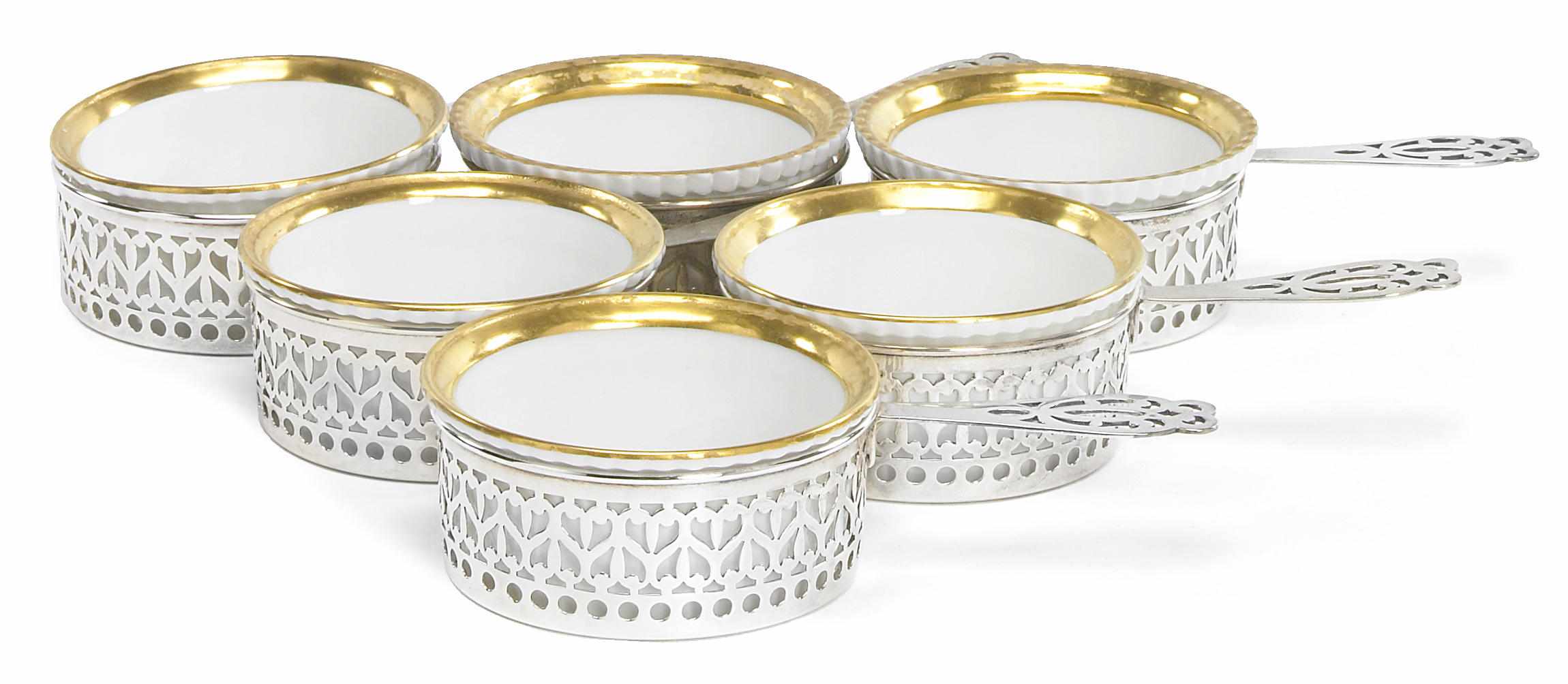 Appraisal: A sterling set of twelve ramekin frames with assembled similar