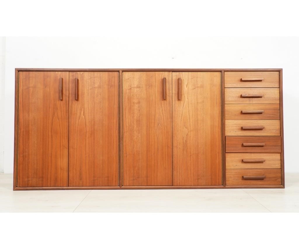 Appraisal: Mid-century modern style teakwood long cabinet by Robert Paul Designs