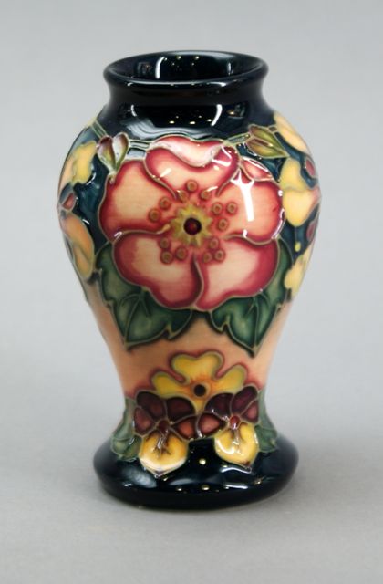 Appraisal: A miniature baluster vase decorated with the Oberon design Impressed