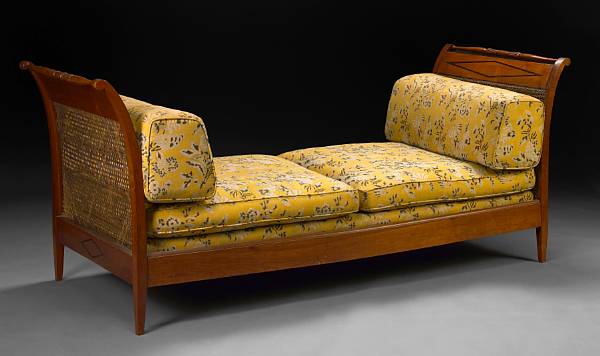 Appraisal: A Biedermeier fruitwood and ebonized sofa first quarter th century