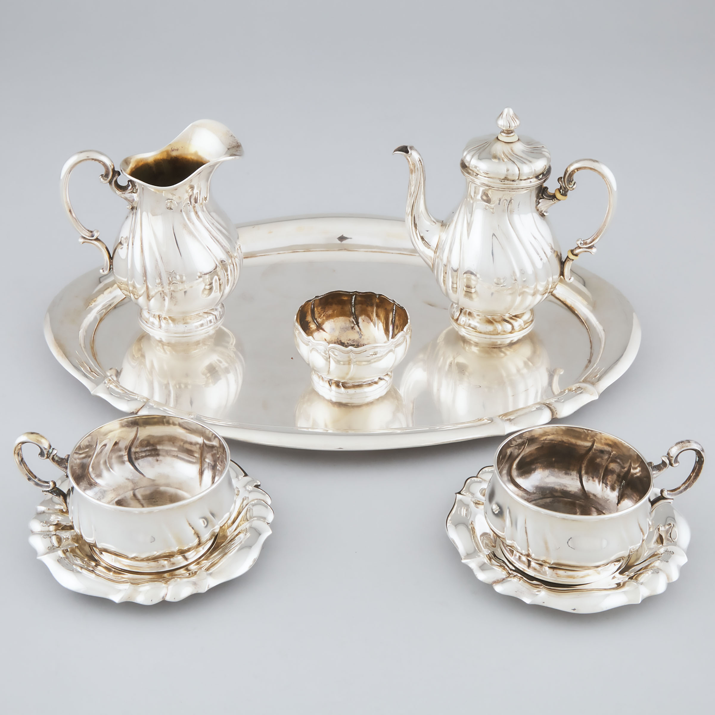 Appraisal: Czechoslovakian Silver Coffee Service Franz Bibus Son th century comprising