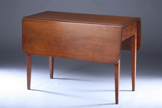 Appraisal: AMERICAN FEDERAL INLAID WALNUT DROP-LEAF TABLE th century Rule-jointed drop