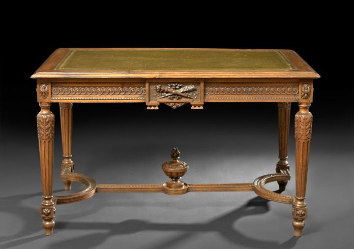 Appraisal: Louis XVI-Style Oak and Fruitwood Writing Table early th century