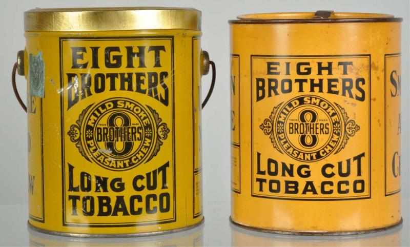 Appraisal: Lot of Eight Brothers Long Cut Tobacco Tins Description Nice