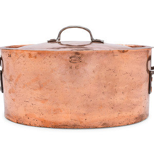 Appraisal: An American Oval Copper Brazier with Cover New York Late