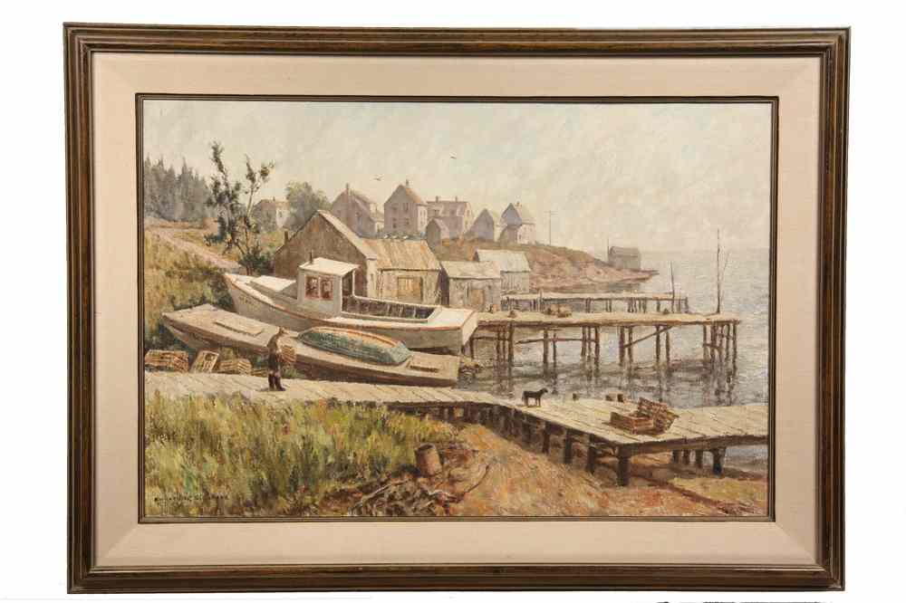 Appraisal: OOC - 'Jonesport Harbor' by Richard Sigafoos Maine - signed