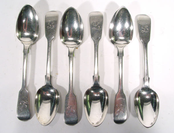 Appraisal: Set of six Victorian silver teaspoons London