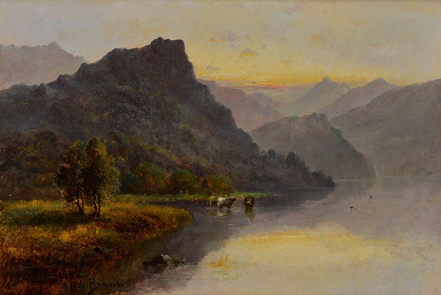 Appraisal: ALFRED FONTVILLE DE BREANSKI - 'Sunrise Glen Torridon Ross-Shire' signed