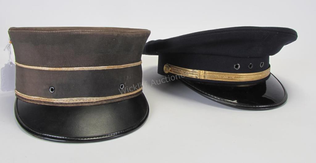 Appraisal: Nickel Plate and Santa Fe Railroad Caps original antique Nickel