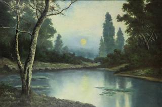 Appraisal: Painting Richard DeTreville Richard DeTreville American - Moonlight on the