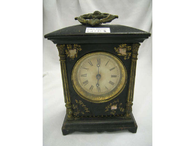 Appraisal: Victorian French Style Mantle Clock mother-ot-pearl trim not working