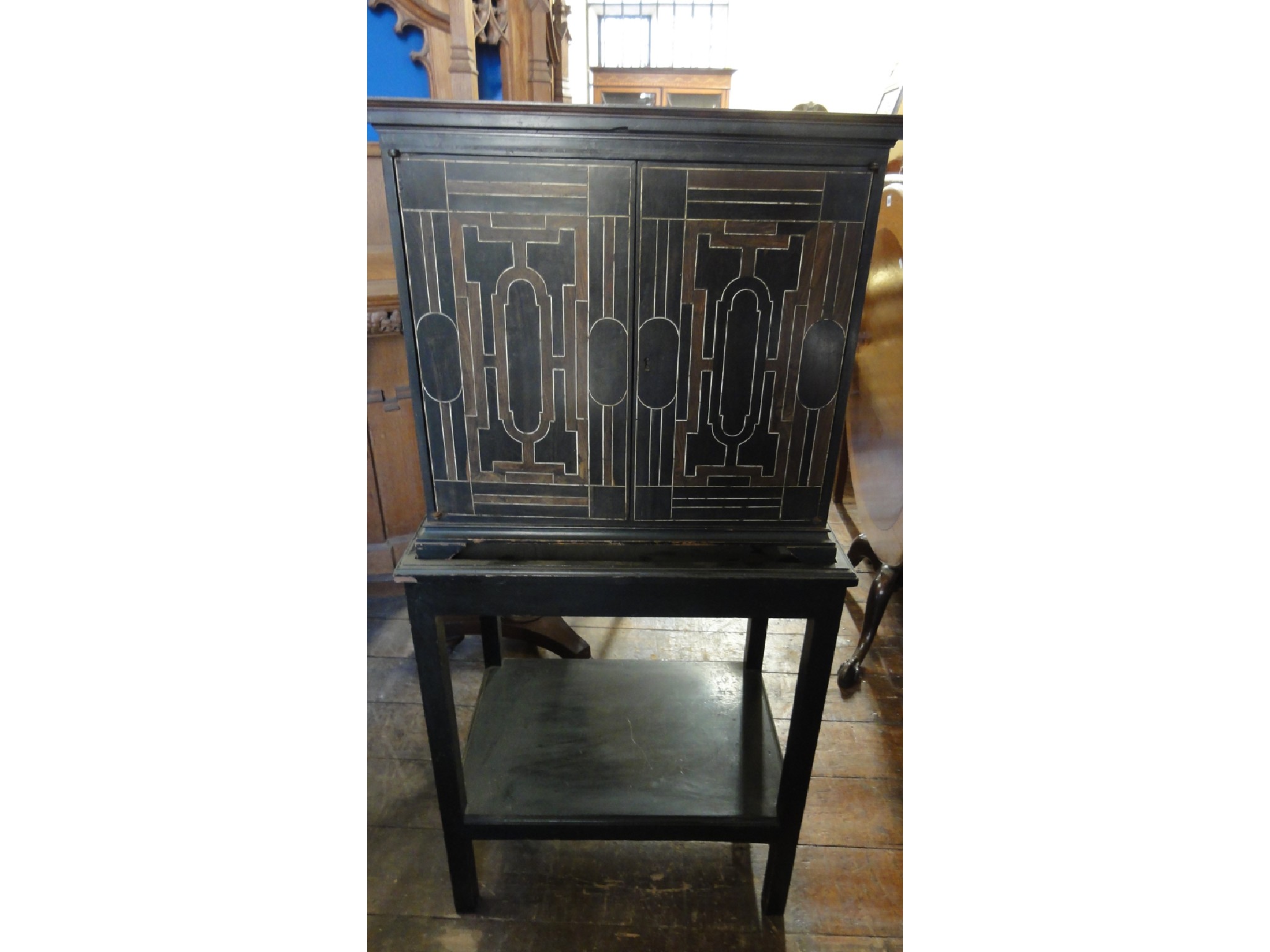 Appraisal: A th th century Italian table cabinet enclosed by two