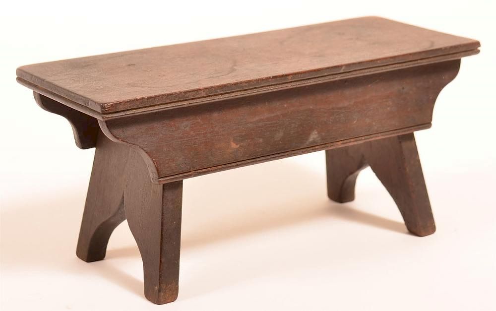 Appraisal: th Century Mahogany Miniature Foot Stool th Century Mahogany Miniature