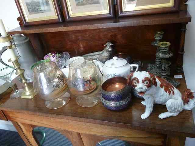 Appraisal: A MEISSEN PORCELAIN DOG together with further ornaments glassware tea