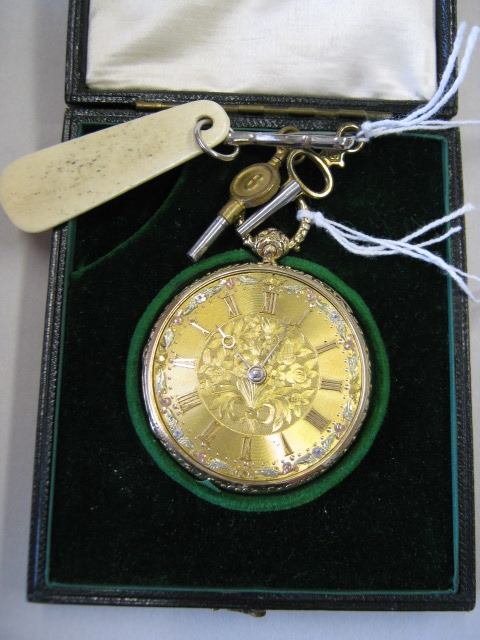 Appraisal: An ct gold cased openfaced pocket watch with a fusee