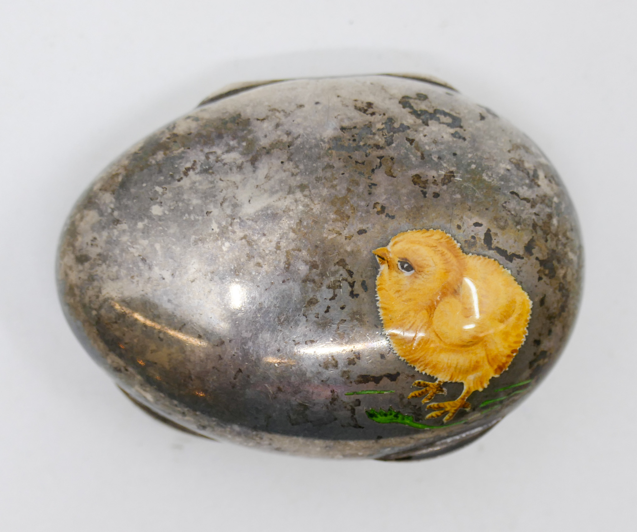 Appraisal: Ugo Frilli Italian Sterling Enameled Egg Box '' - Grams