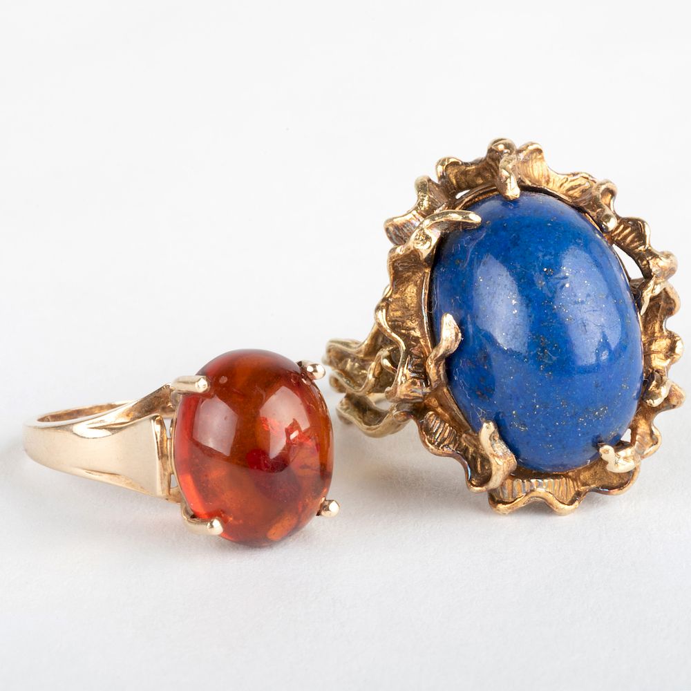 Appraisal: k Gold and Lapis Lazuli Ring and a k Gold