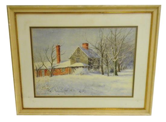 Appraisal: Daniel F Wentworth American - watercolor on paper winter landscape