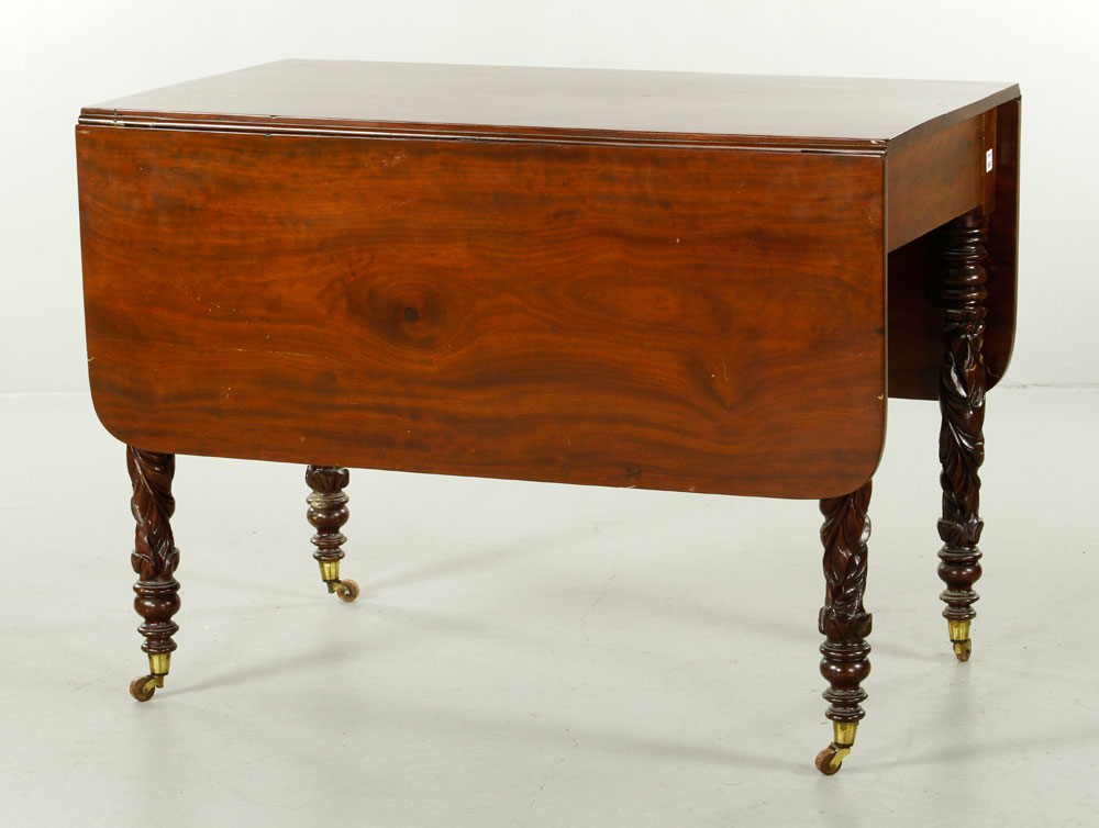 Appraisal: - th C Salem Sheraton Mahogany Table Early th century