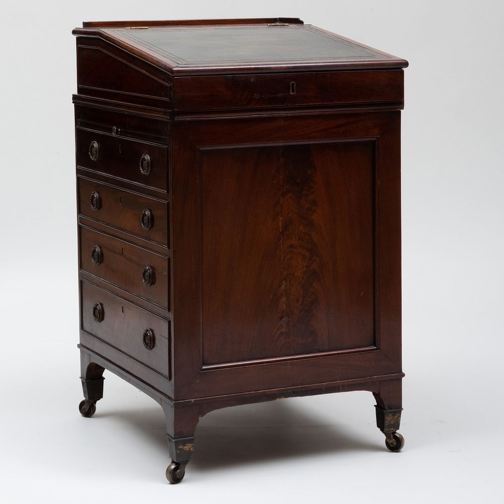 Appraisal: Regency Carved Mahogany Davenport in the manner of Gillows The