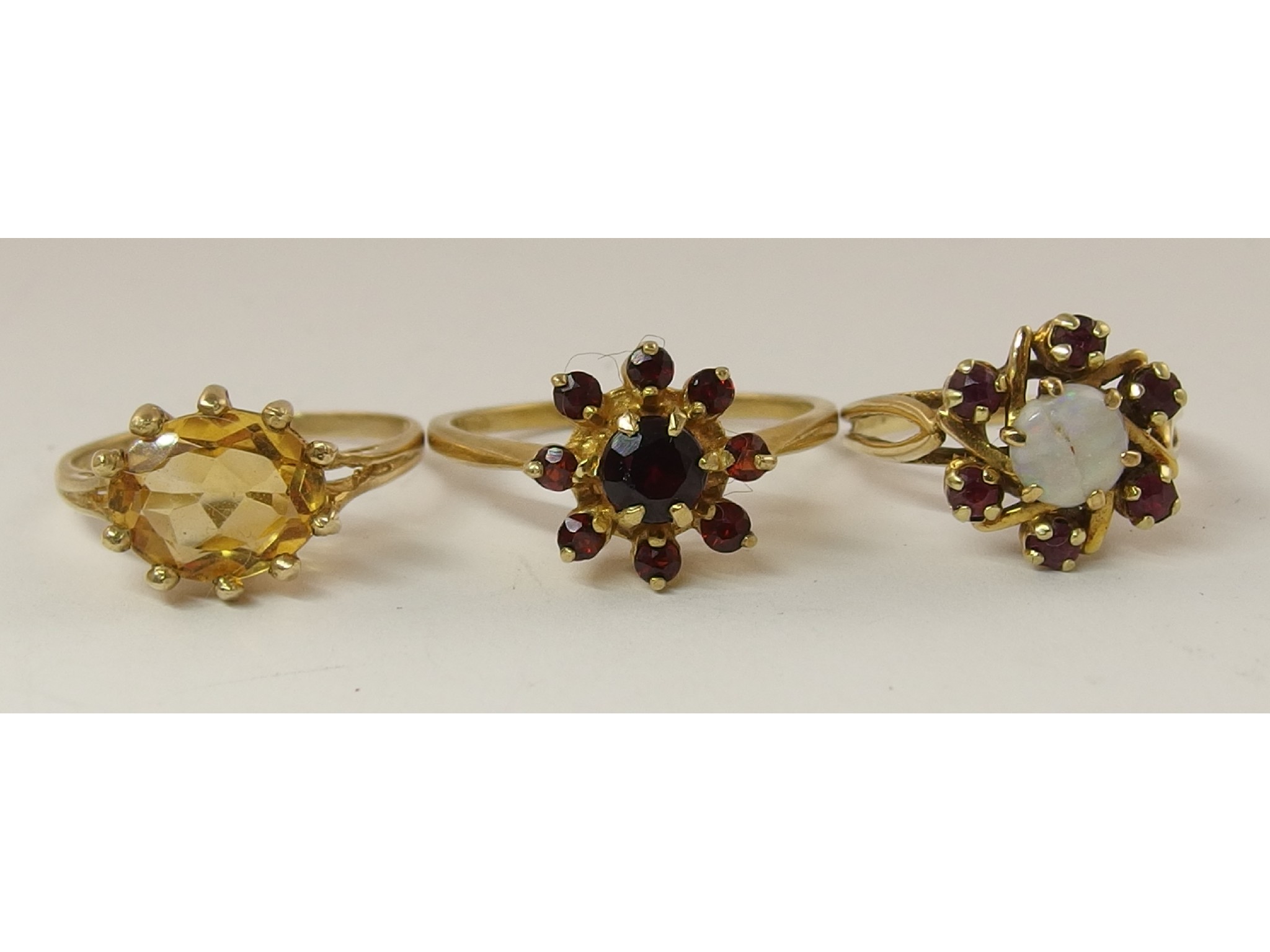 Appraisal: Two ct rings and one in yellow metal set with