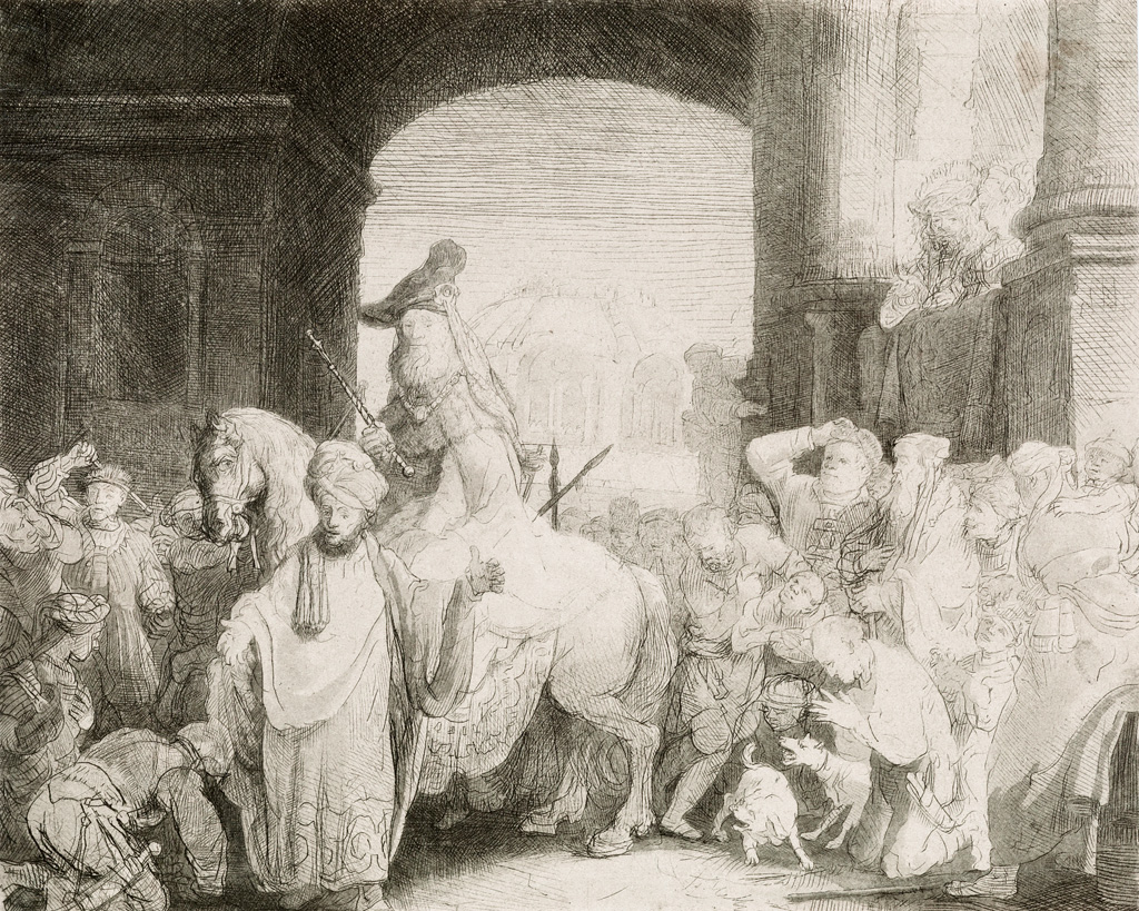 Appraisal: REMBRANDT VAN RIJN The Triumph of Mordecai Etching and aquatint